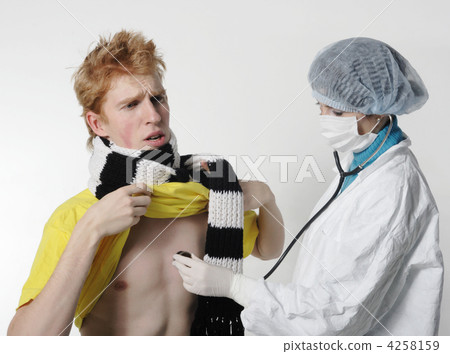 Man getting a flu shot from his doctor Man getting a flu shot from his doctor 4258159