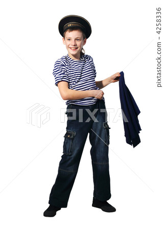 Little boy seaman with a rag 4258336