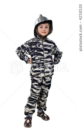 Little boy in the old fire helmet 4258520