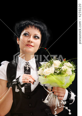 bride in a black hat bride in a black hat 4259220