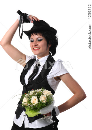 bride in a black hat with a white bride in a black hat with a white 4259222
