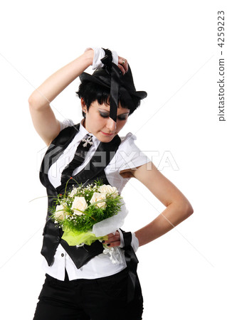 bride in a black hat bride in a black hat 4259223