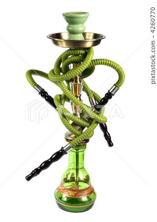 green Hookah on the white background 4260770