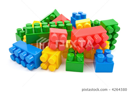 plastic blocks on white background 4264380