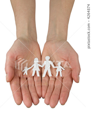 hands with paper chain of family hands with paper chain of family 4264874