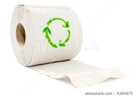 toilet paper with a recycle symbol toilet paper with a recycle symbol 4264875
