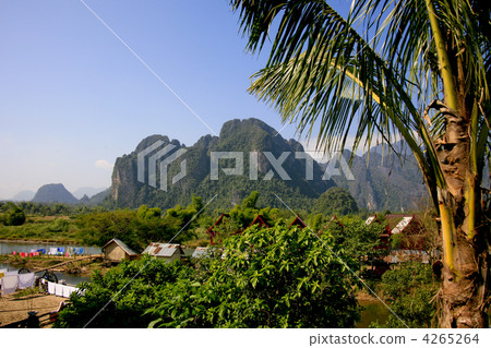 老撾鄉村小鎮Bambien 4265264
