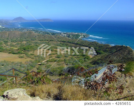 從鑽石頭頂部看到的海和攀登路徑 4265651