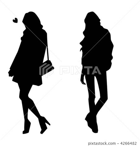 年輕的女士的剪影 4266482