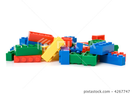 colorful plastic blocks over white background colorful plastic blocks over white background 4267747