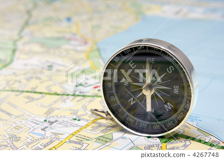 compass on Dublin city map 4267748