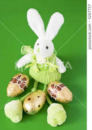 easter bunny and three golden eggs easter bunny and three golden eggs 4267757