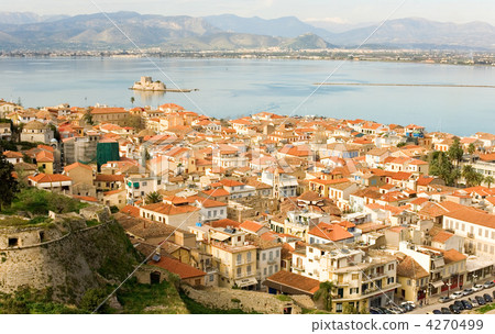Bird's-eye view of Nafplion center, a greek town at Peloponnese 4270499