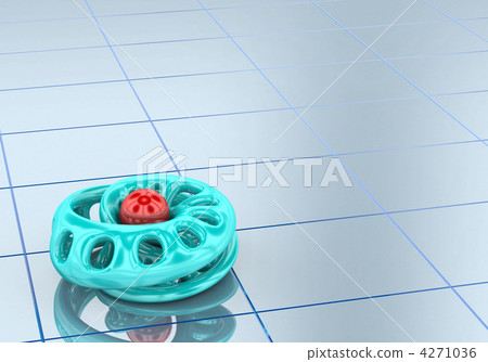 3d Abstract form on blue 4271036
