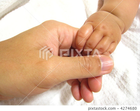 Dad's hand, baby's hand 4274680