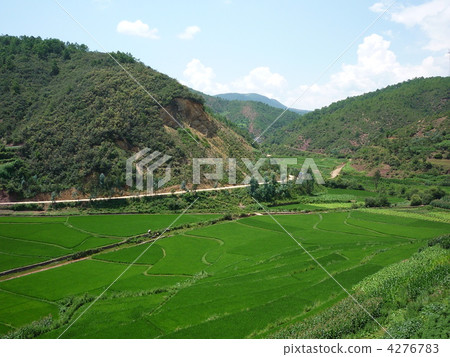 Rural scenery from Yunnan Province train 4276783