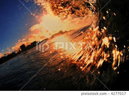 波浪 令人眼花繚亂 懷基基海灘 4277017