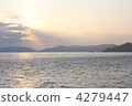 water surface, sunset, small island 4279447