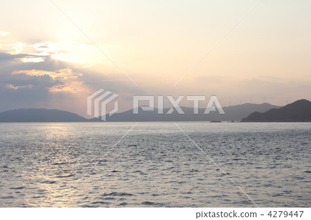 water surface, sunset, small island 4279447