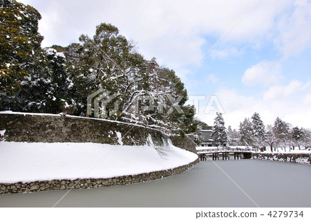 彥根城堡護城河/雪景 4279734