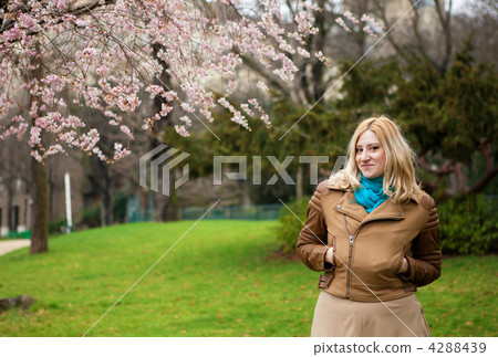Beautiful blonde woman at spring Beautiful blonde woman at spring 4288439