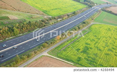 Aerial view of the A10 motorway in Ile-de-France, France 4288494