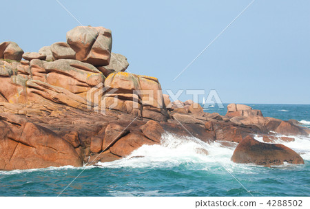 Pink granite coast in Brittany, France Pink granite coast in Brittany, France 4288502