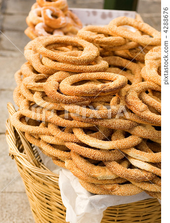 Bagels for sale at the streets of Athens, Greece 4288676