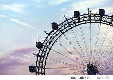 Famous and historic Ferris Wheel of prater park vienna 4291904