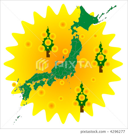 Map of pollen in Japan - Stock Illustration [4296277] - PIXTA