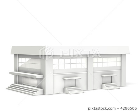 3DCG illustration showing gymnasium miniature model 3DCG illustration showing gymnasium miniature model 4296506