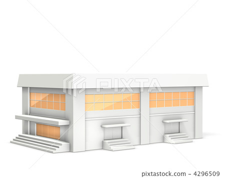 3DCG illustration showing gymnasium miniature model 3DCG illustration showing gymnasium miniature model 4296509