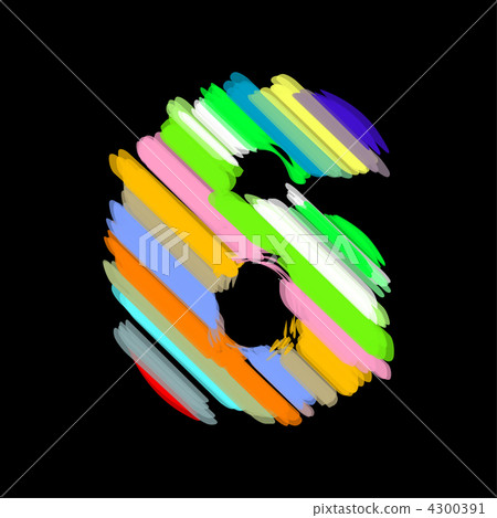 Abstract colorful number 6. Abstract colorful number 6. 4300391
