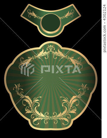 Decorative gold label. 4302124