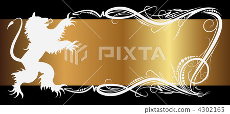 Retro frame with lion. Retro frame with lion. 4302165