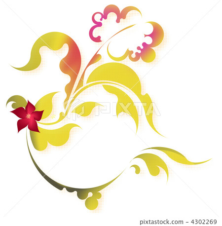 Elegant oval frame with flower 4302269