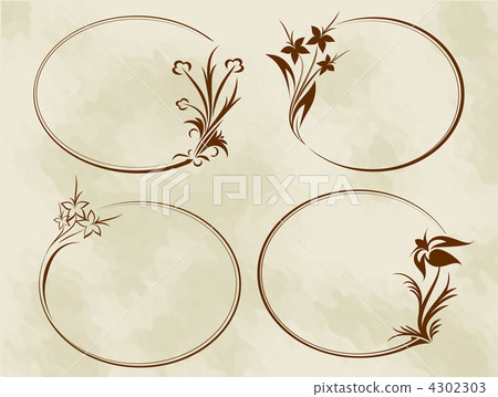 Set of elegant oval frames Set of elegant oval frames 4302303
