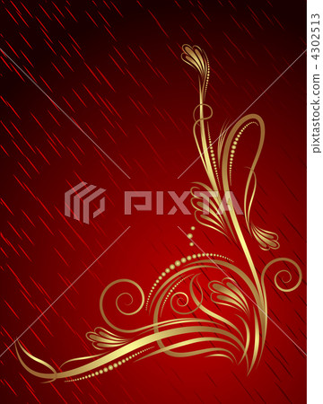 Abstract red background with flower. Abstract red background with flower. 4302513