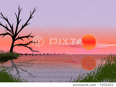 landscape with sunset 4302843