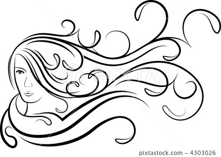 Girl with flutter hair. 4303026