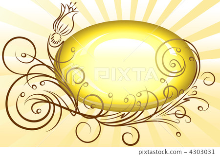 Stylish floral design with oval frame. Stylish floral design with oval frame. 4303031