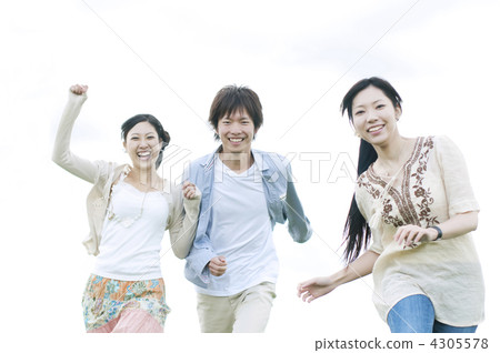 Young people running with a smile Young people running with a smile 4305578