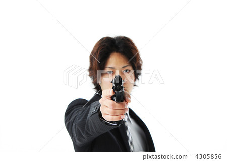 A man turning his gun 4305856