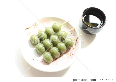 Grass dumplings and tea Grass dumplings and tea 4305897