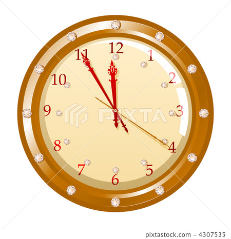 Vector illustration of holiday clock Vector illustration of holiday clock 4307535