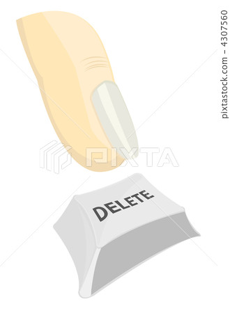 Vector illustration of finger pushing delete button 4307560
