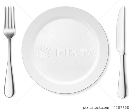 Dinner plate, knife and fork 4307768
