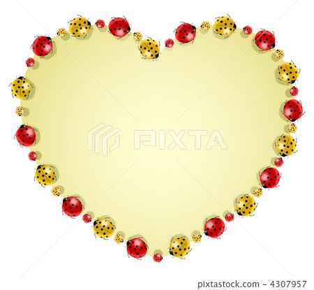 Vector illustration of ladybugs forming heart 4307957