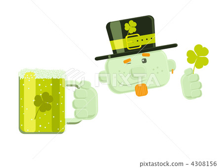 Vector winking leprechaun with beer Vector winking leprechaun with beer 4308156