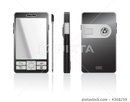 Vector photorealistic illustration of a black PDA 4308259